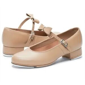 Bloch Tan Children's Mary Jane Tap Shoes Size 10.5